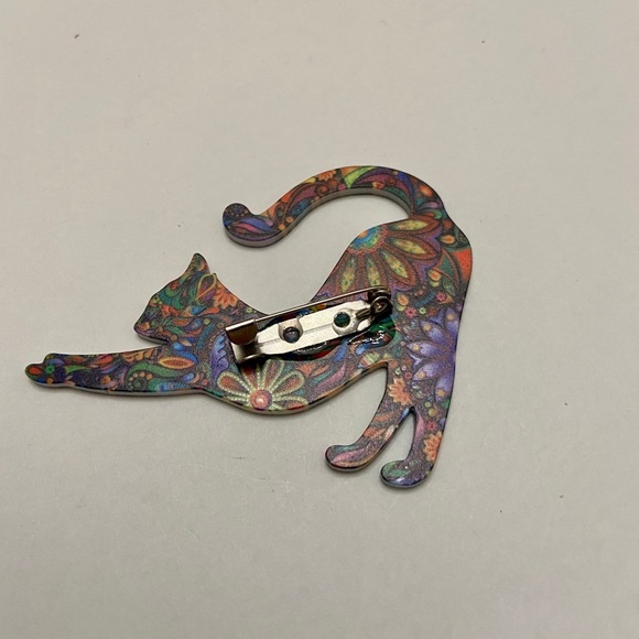 Cat Stretching Multi-color Brooch - Picture 4 of 6